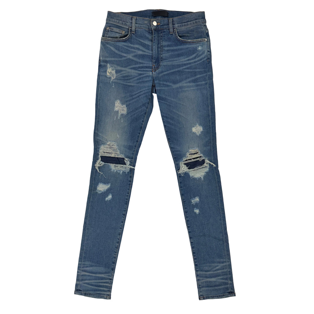 Amiri Men’s Blue MX1 Distressed Ripped Jeans - Uk 30