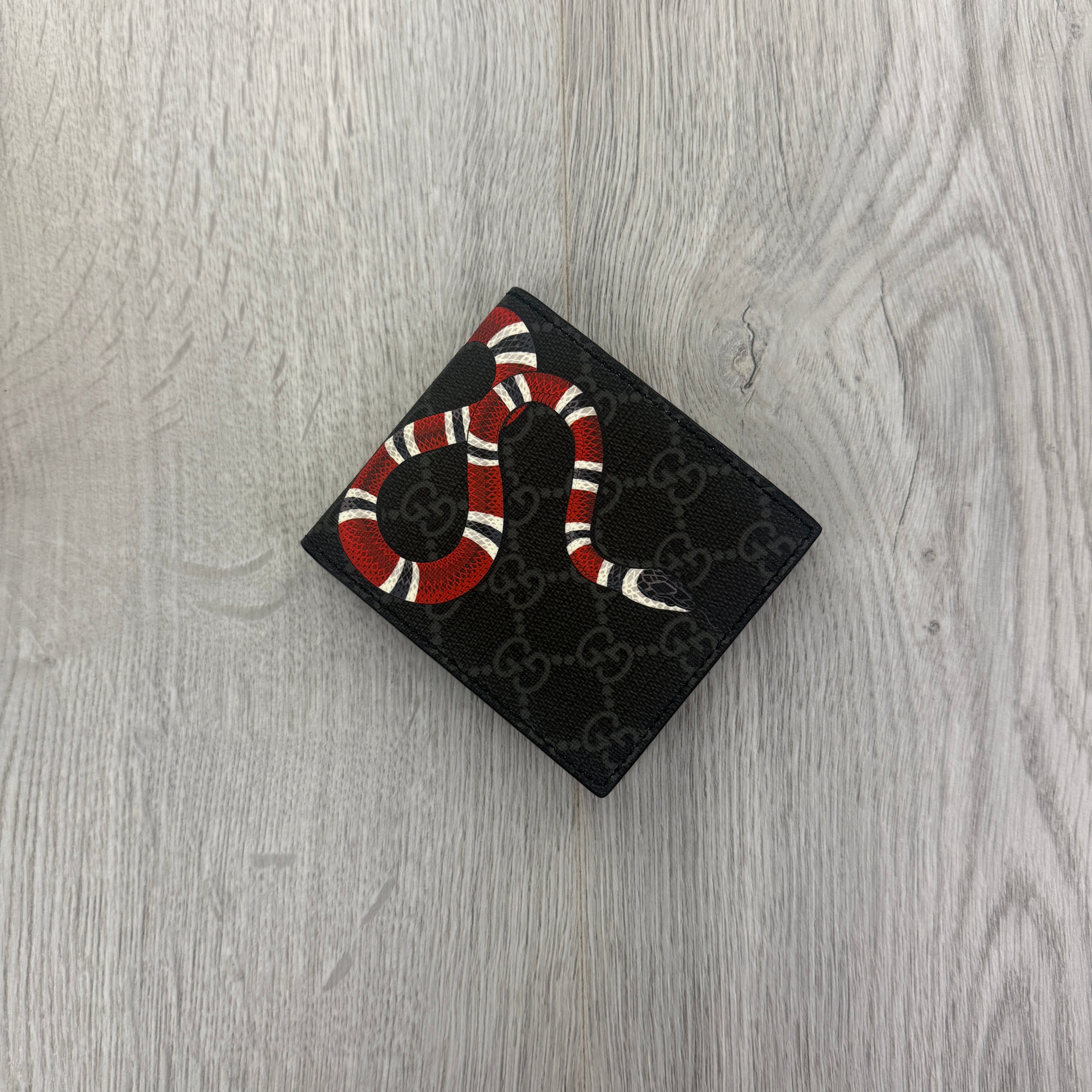 Gucci Men’s Black GG Supreme Kingsnake Wallet