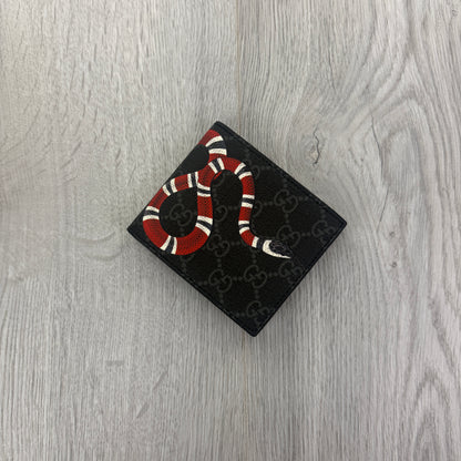 Gucci Men’s Black GG Supreme Kingsnake Wallet