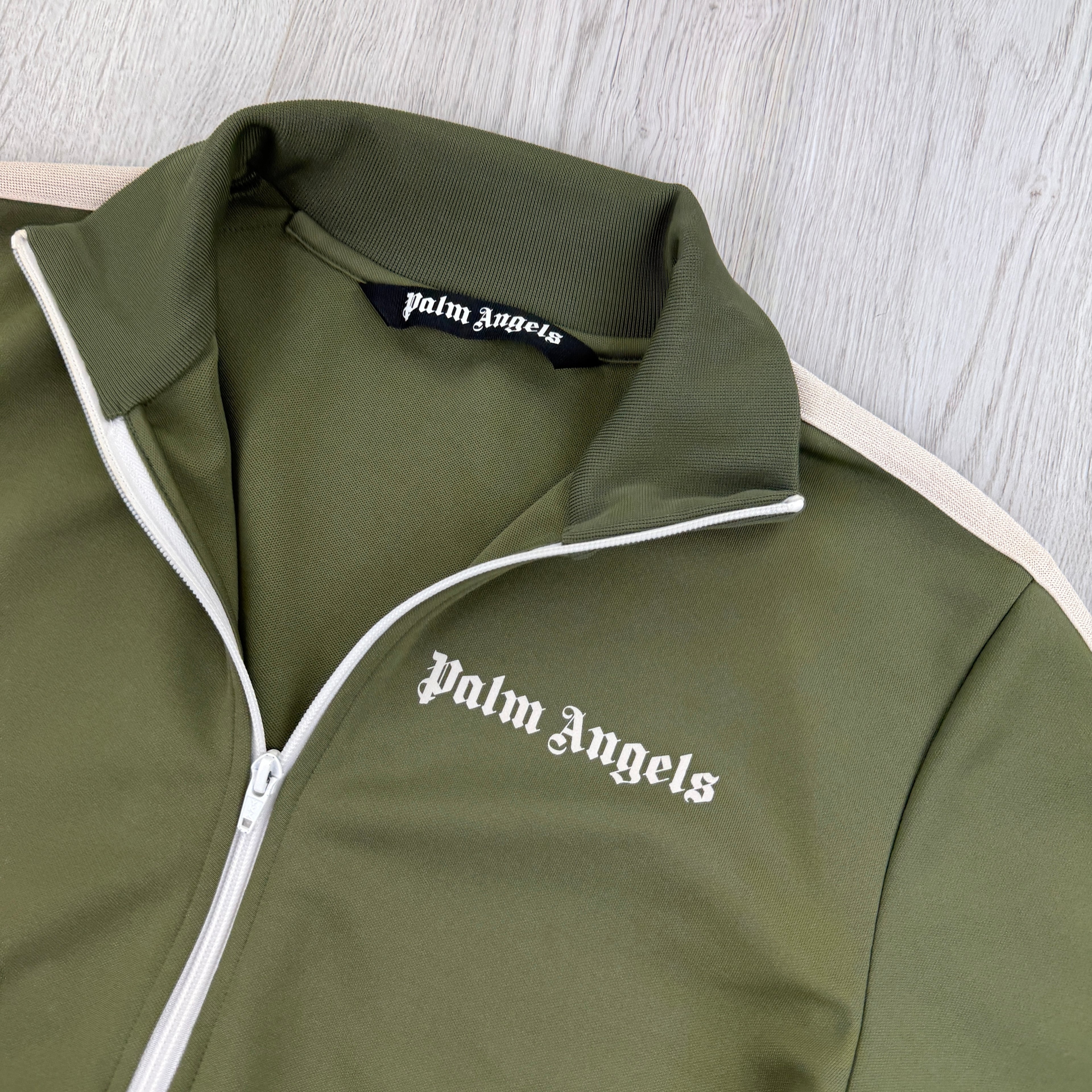 Palm Angels Men’s Khaki Green Track Jacket - Medium Slim