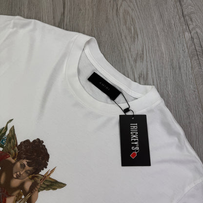 Amiri Men’s White Cherub Logo T-shirt - Medium Oversized