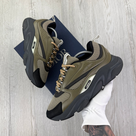 Dior B22 Men’s Khaki Grey Runners - 44 (Fit Uk 9.5)