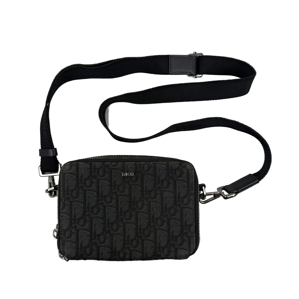 Dior Black Zipped Pouch With Shoulder Strap Bag