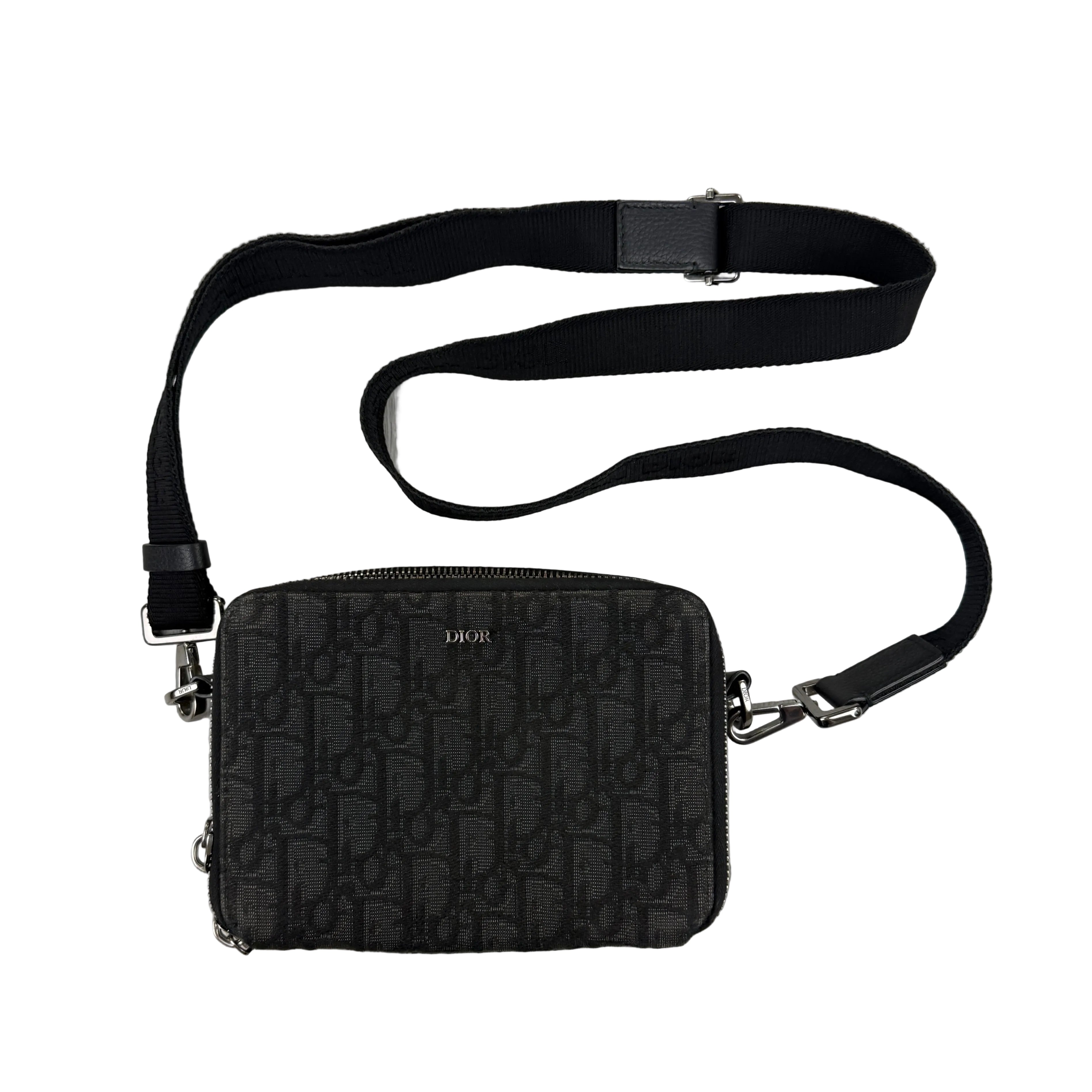 Dior Black Zipped Pouch With Shoulder Strap Bag