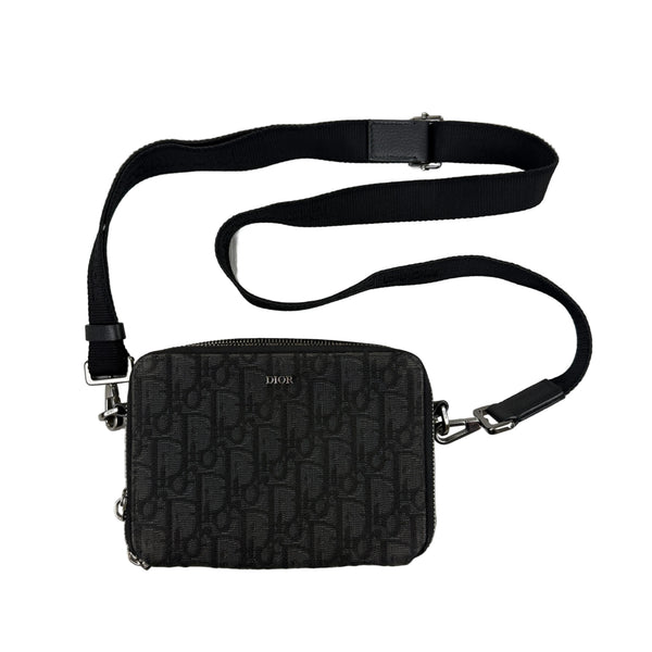 Dior Black Zipped Pouch With Shoulder Strap Bag