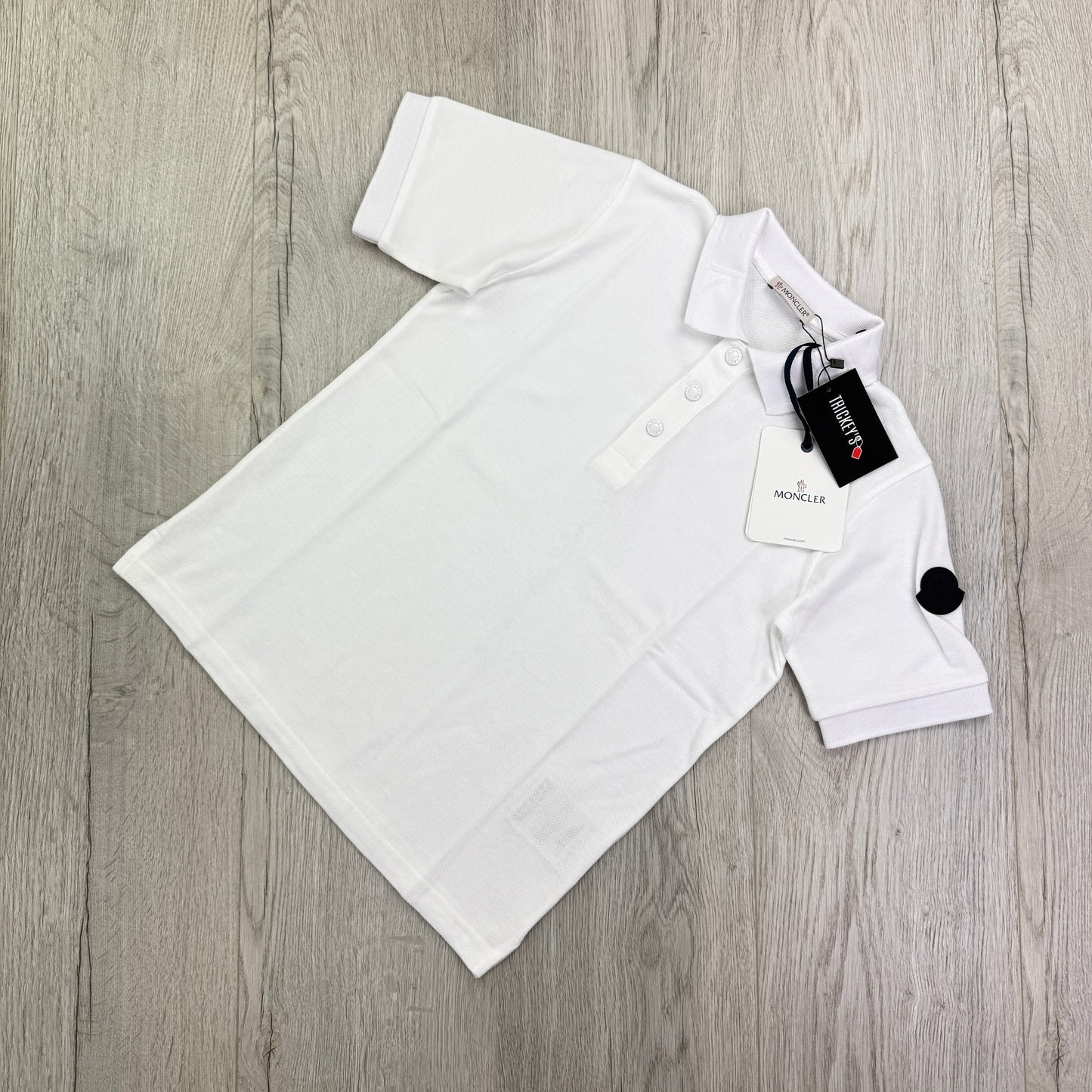 Moncler Boys White Polo Shirt