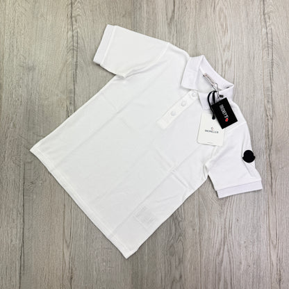 Moncler Boys White Polo Shirt