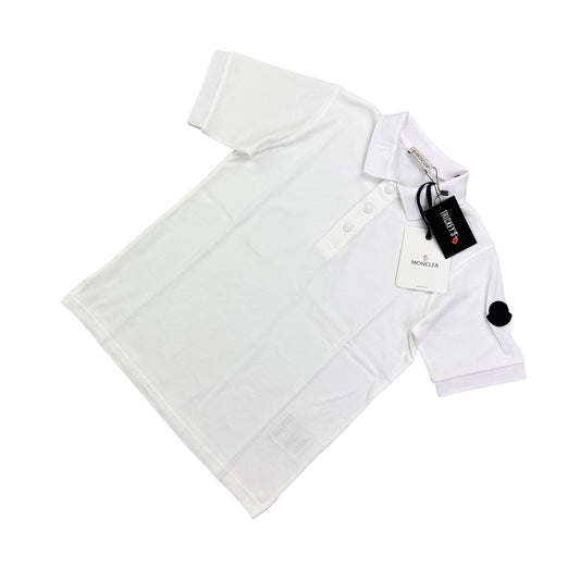 Moncler Boys White Polo Shirt