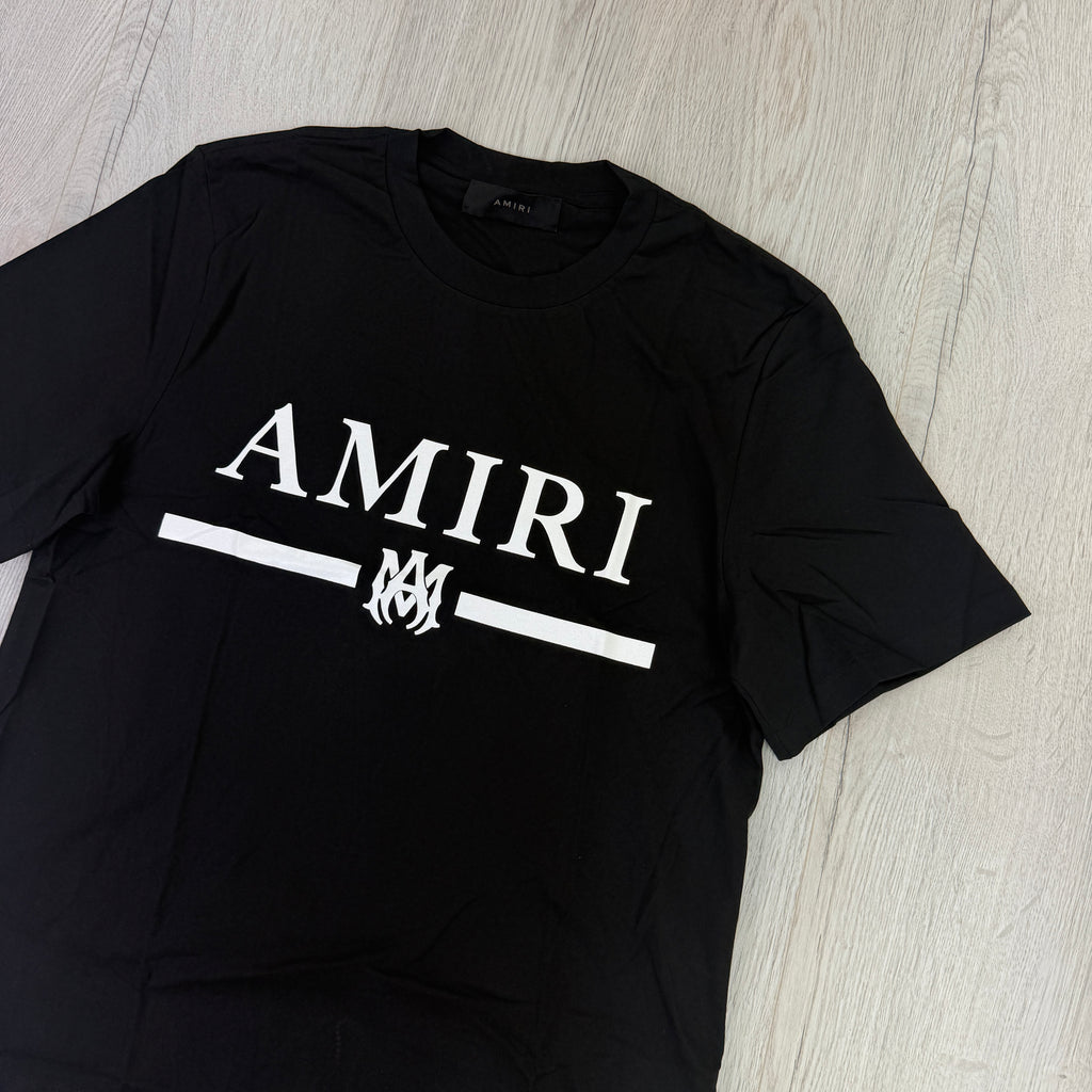 Amiri Men’s Black T-shirt With White Logo