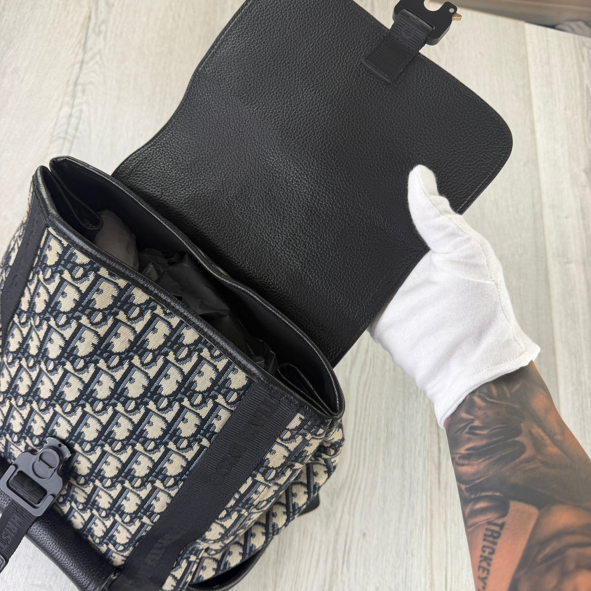 Dior Men’s Oblique Jacquard Saddle Backpack With Flap