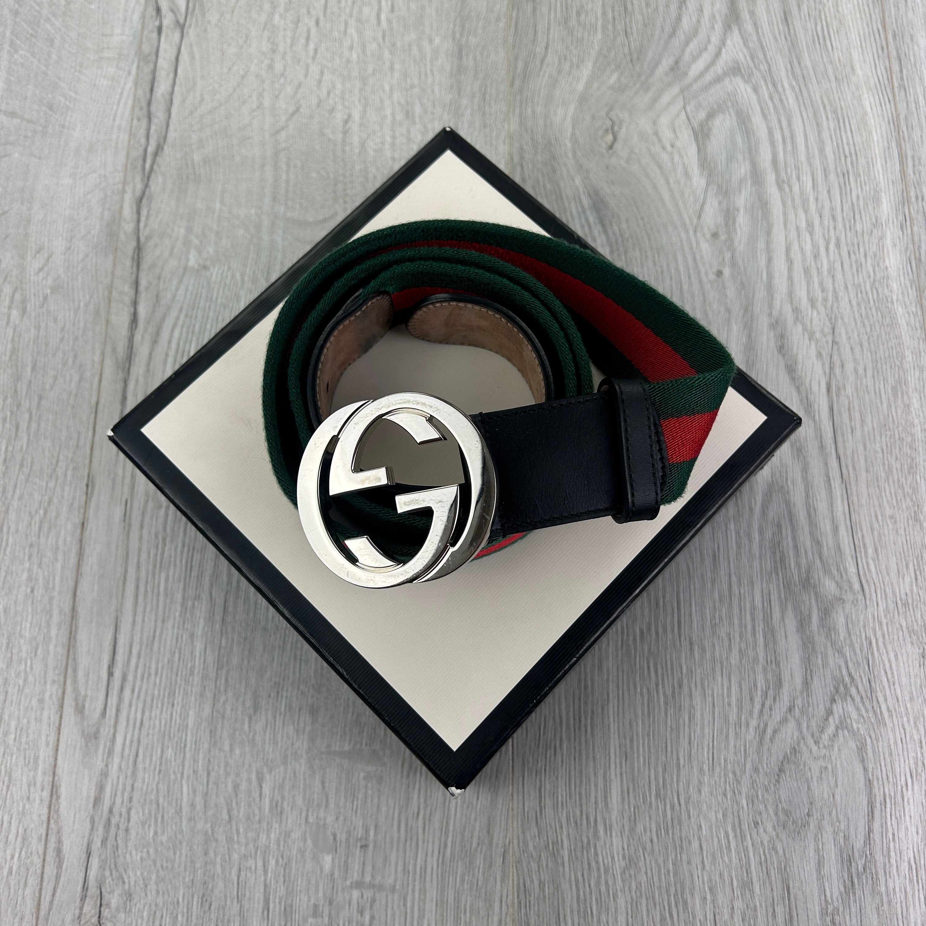 Mens gucci web belt sales