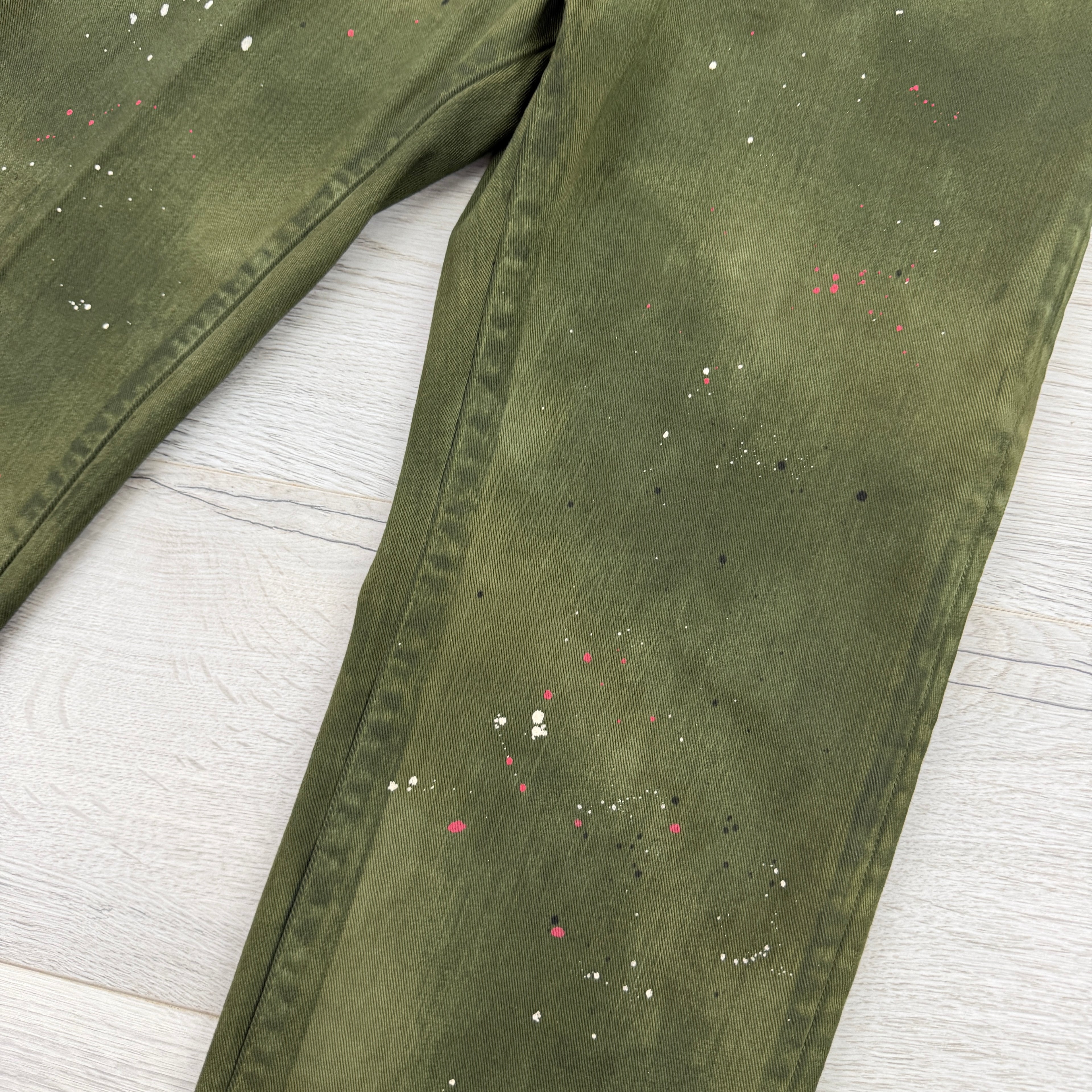 Dsquared2 Men’s Green Distressed Straight Jeans