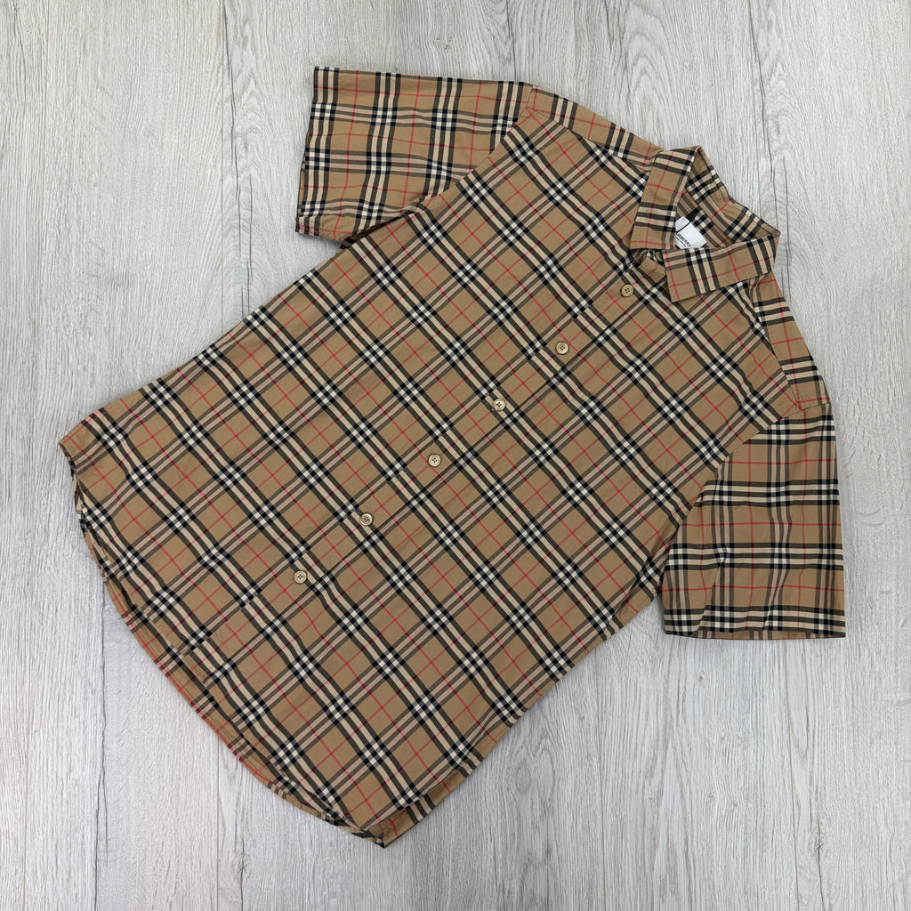 Burberry Men’s Button Up Short-sleeve Shirt - Large