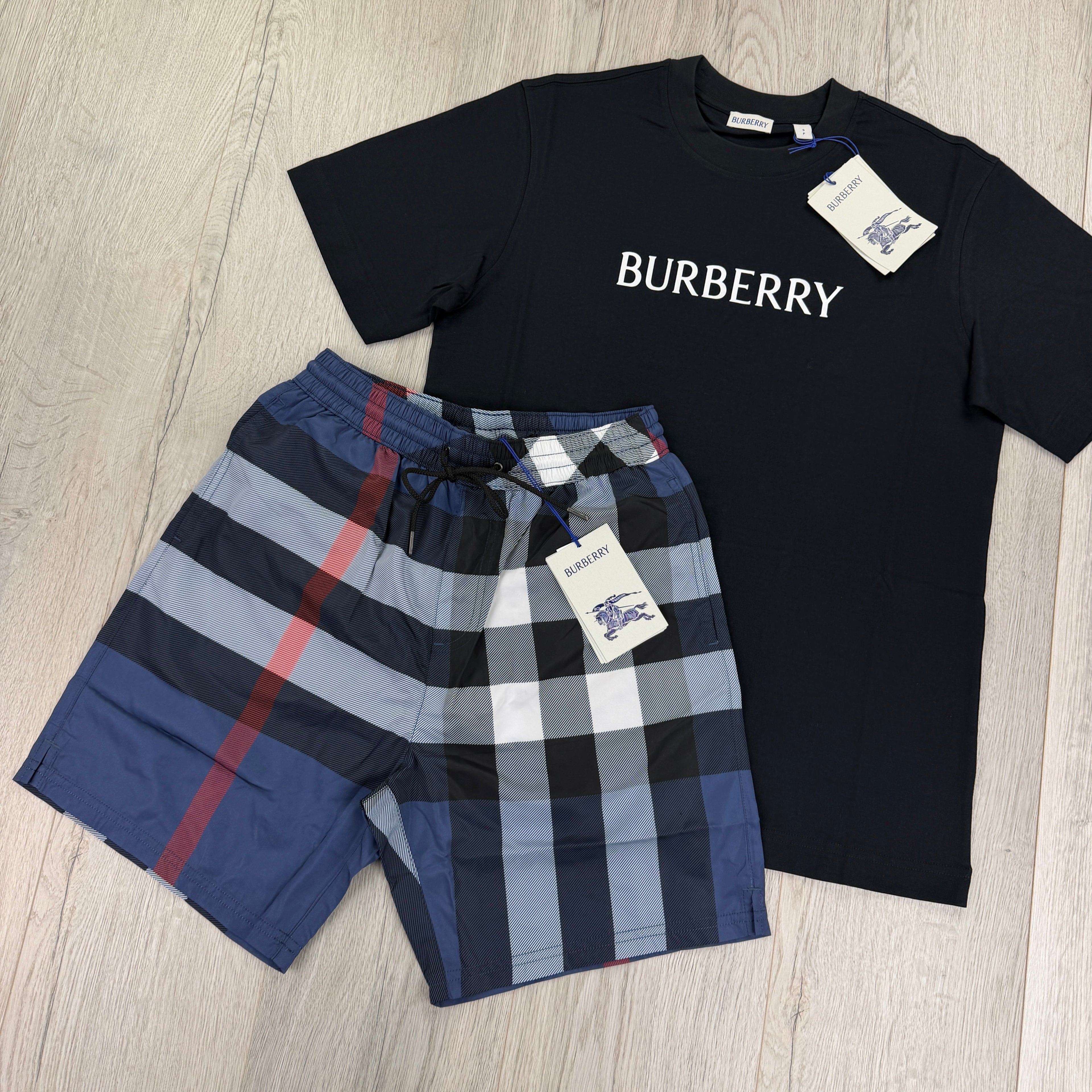 Burberry Men’s T-shirt & Navy Swim Short Set