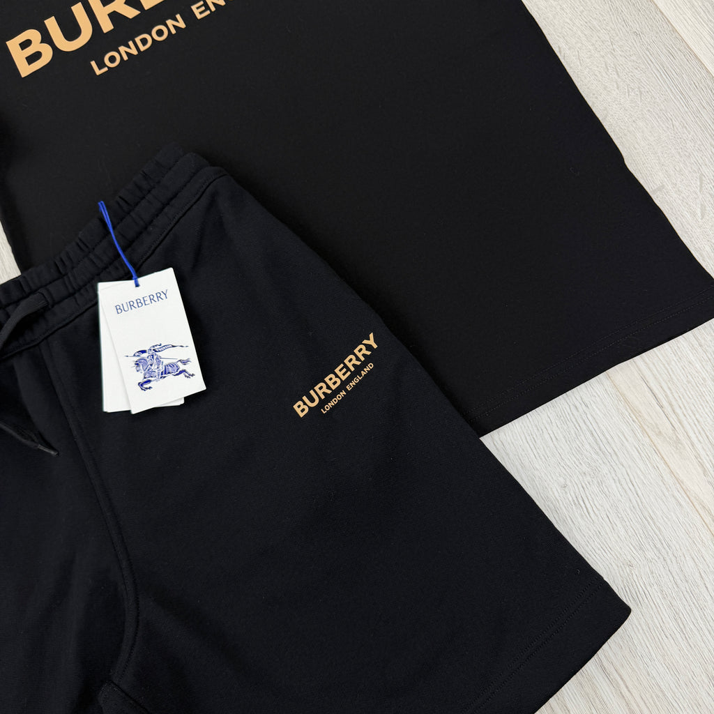 Burberry Men’s Black T-shirt & Shorts Set