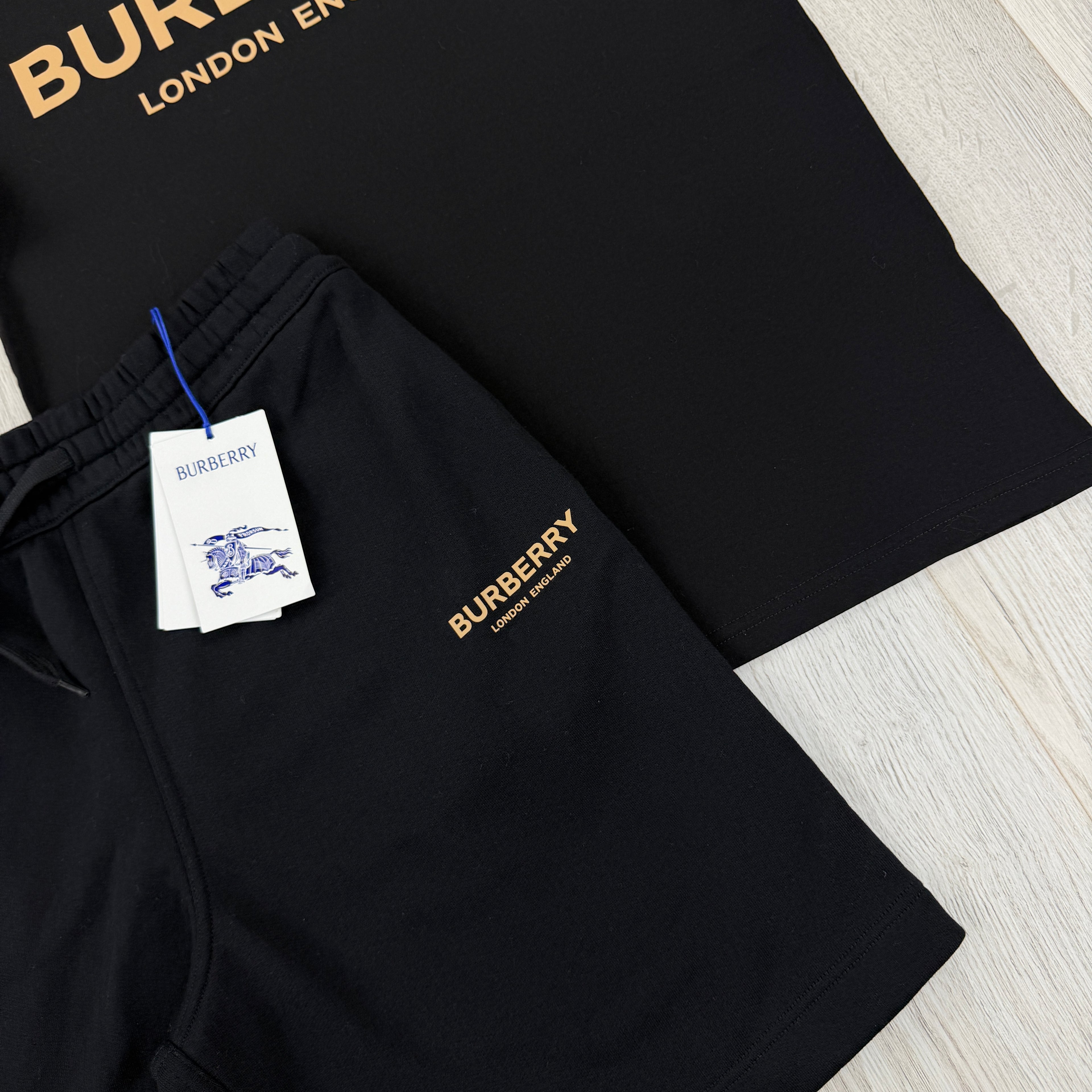 Burberry Men’s Black T-shirt & Shorts Set