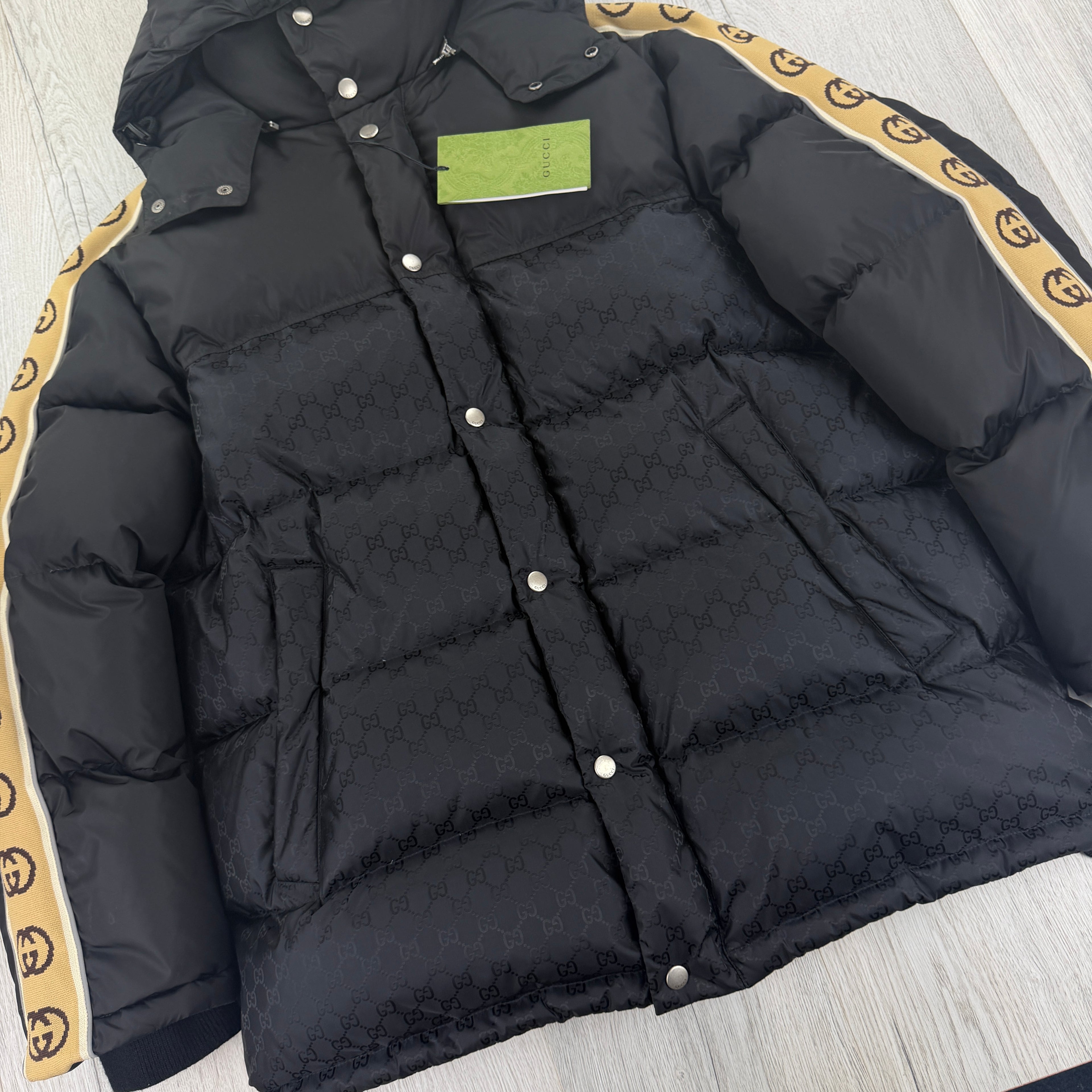 Gucci Men’s GG Jacquard Nylon Padded Down Jacket - Size 48 (M/L)