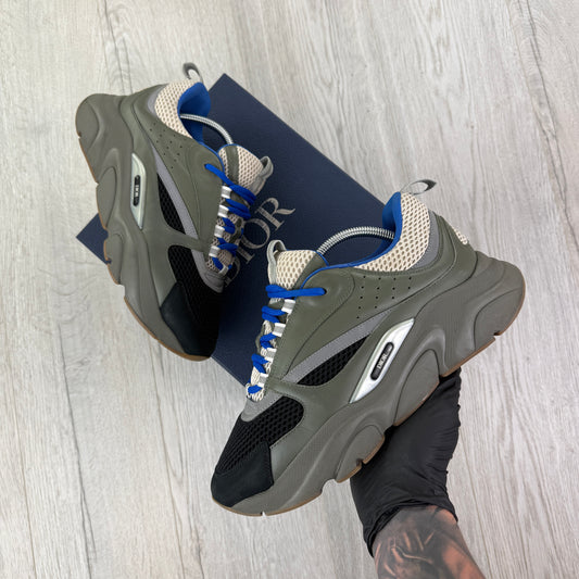 Dior B22 Men’s Khaki & Blue Trainers - 42.5 (Fit Uk 8)