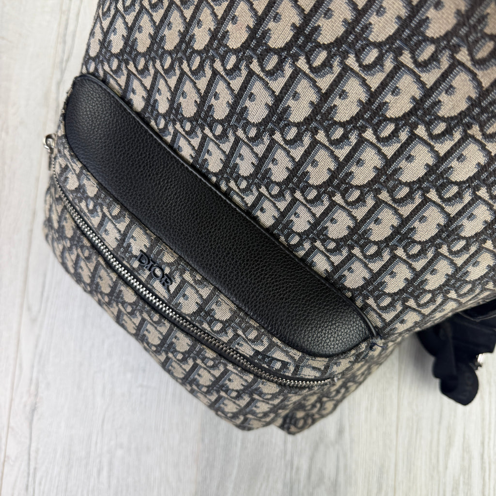 Christian Dior Beige and Black Oblique Jacquard Men’s Backpack