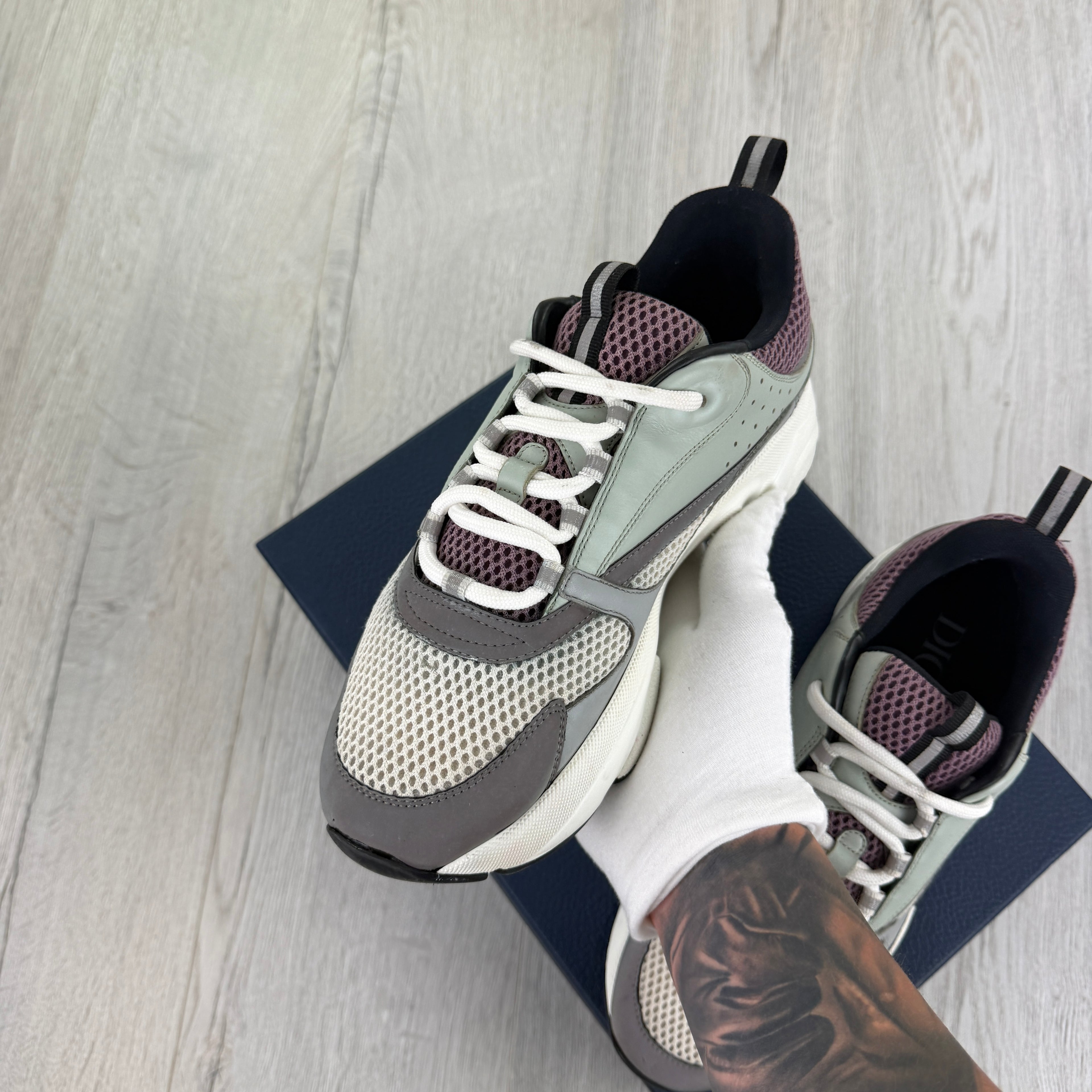 Dior B22 Men’s Lavender & Grey Trainers - 42.5 (Fit Uk 7.5/8)