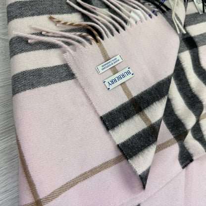 Burberry Pink Check Cashmere Scarf
