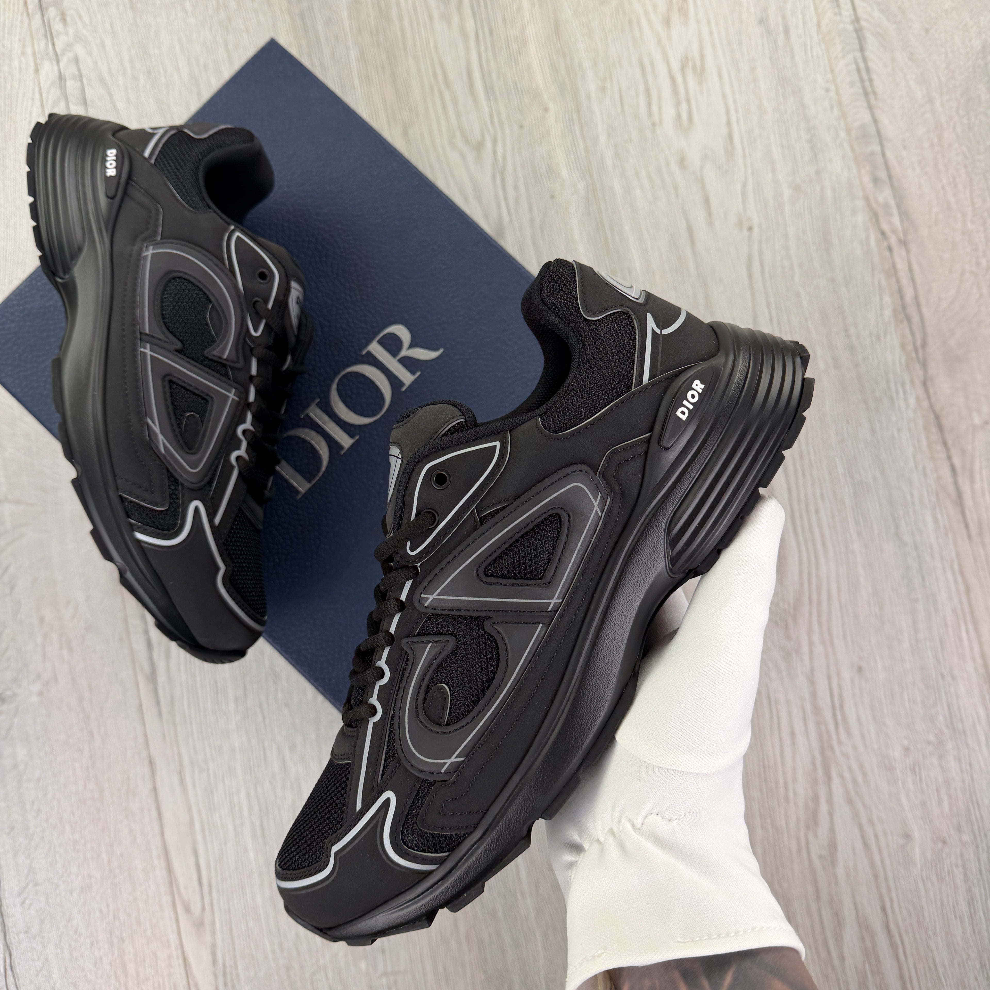 Dior B30 Men’s Triple Black Trainers - 42 (Fit Uk 8)
