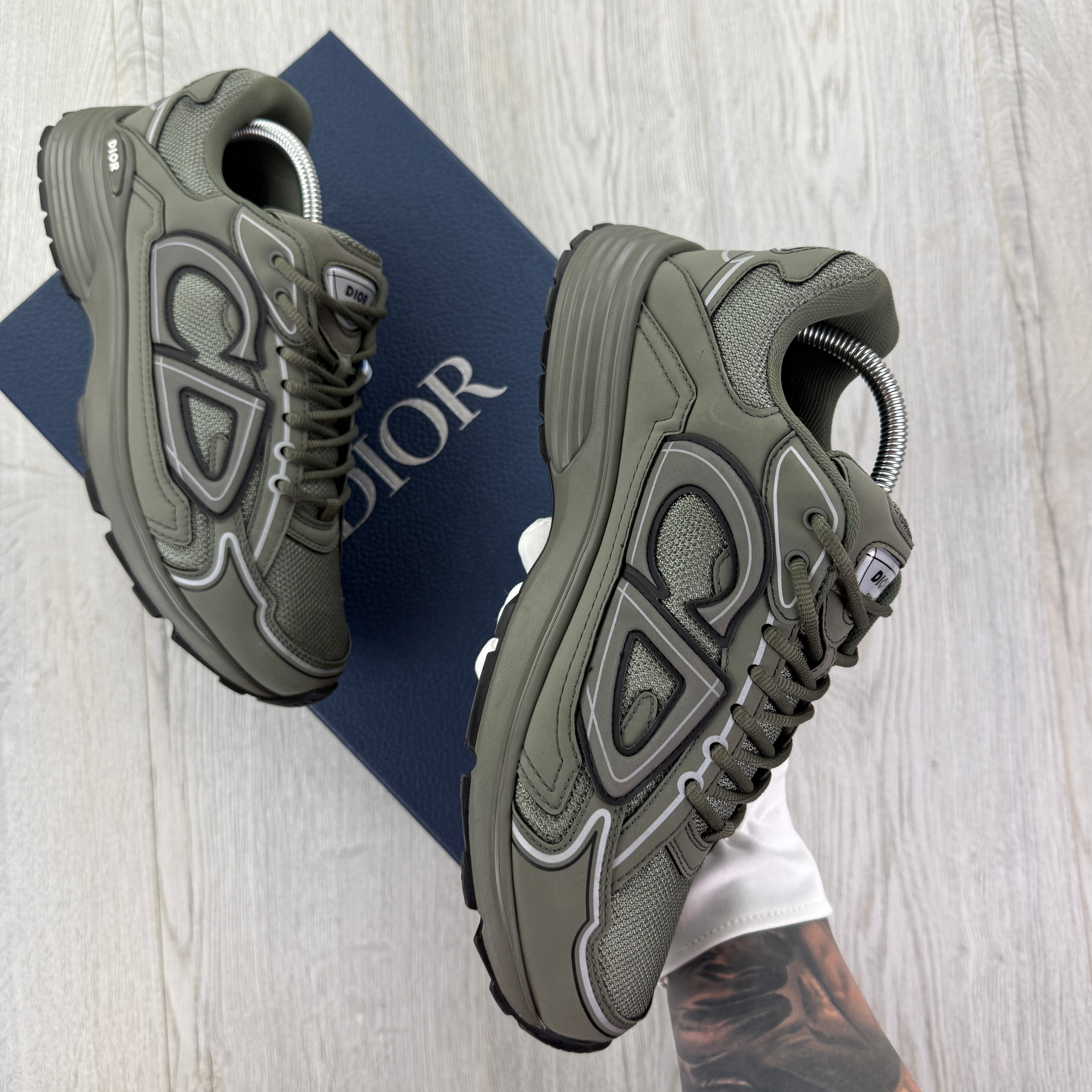 Dior B30 Men’s Khaki CD Mesh Trainers - 41.5 (Fit Uk 7.5)