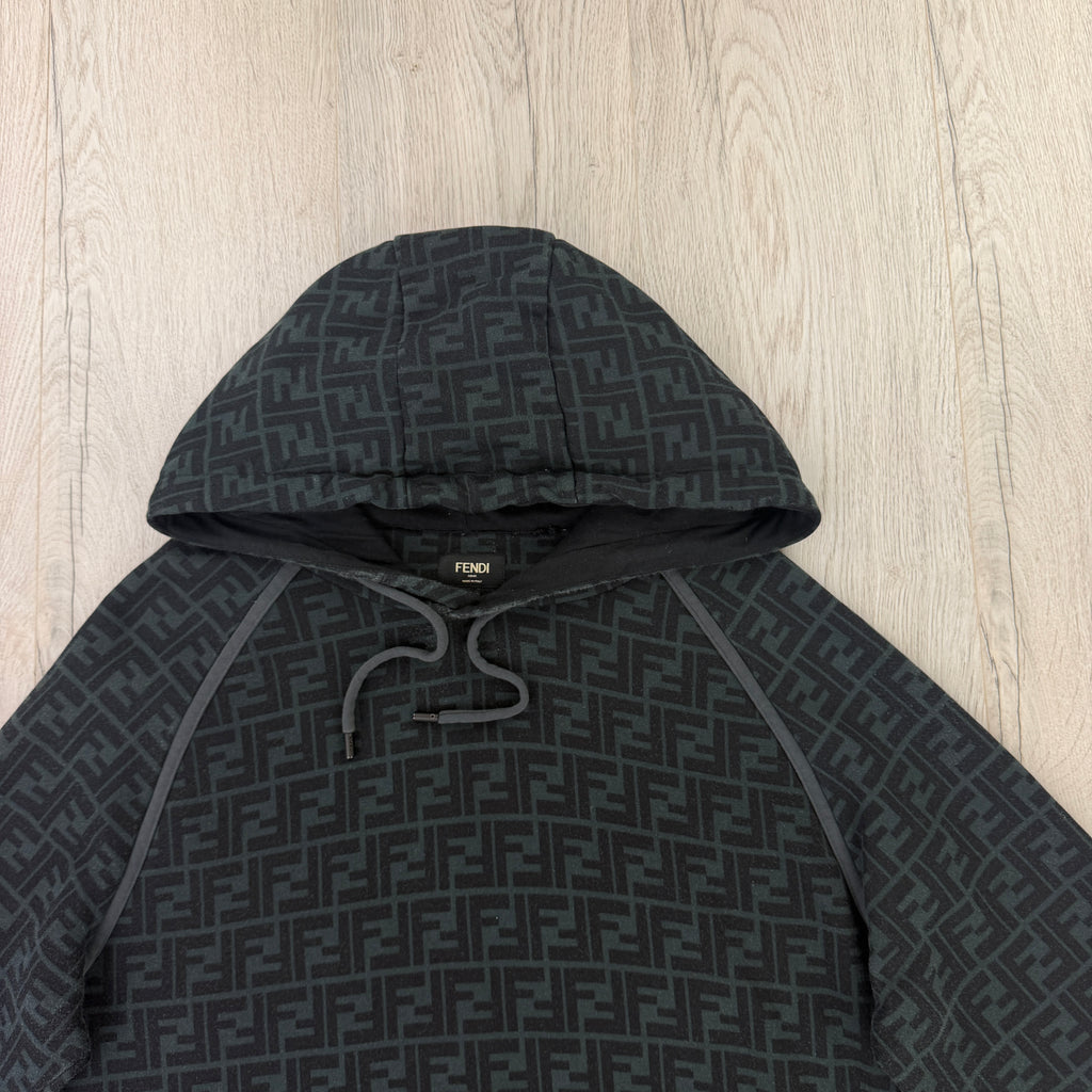 Fendi Men’s Black Pullover Hoodie FF Logo - Medium