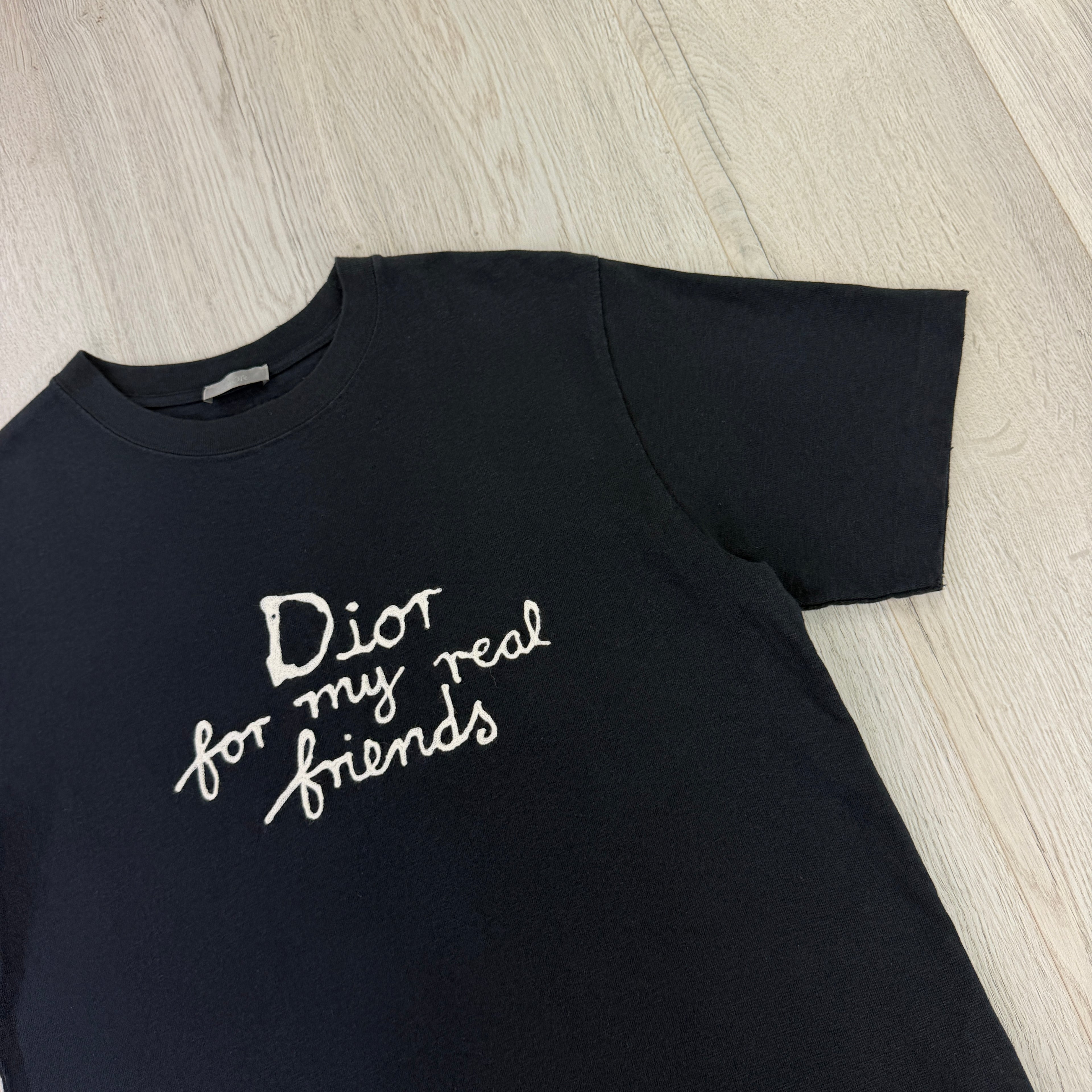 Dior Men’s Navy T-shirt ‘For My Real Friends’ - Small