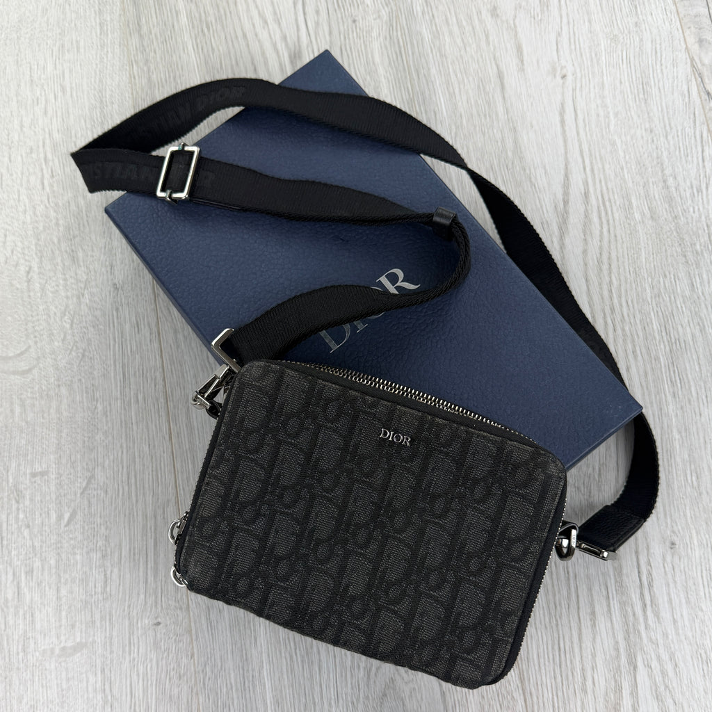 Dior Black Zipped Pouch With Shoulder Strap Bag