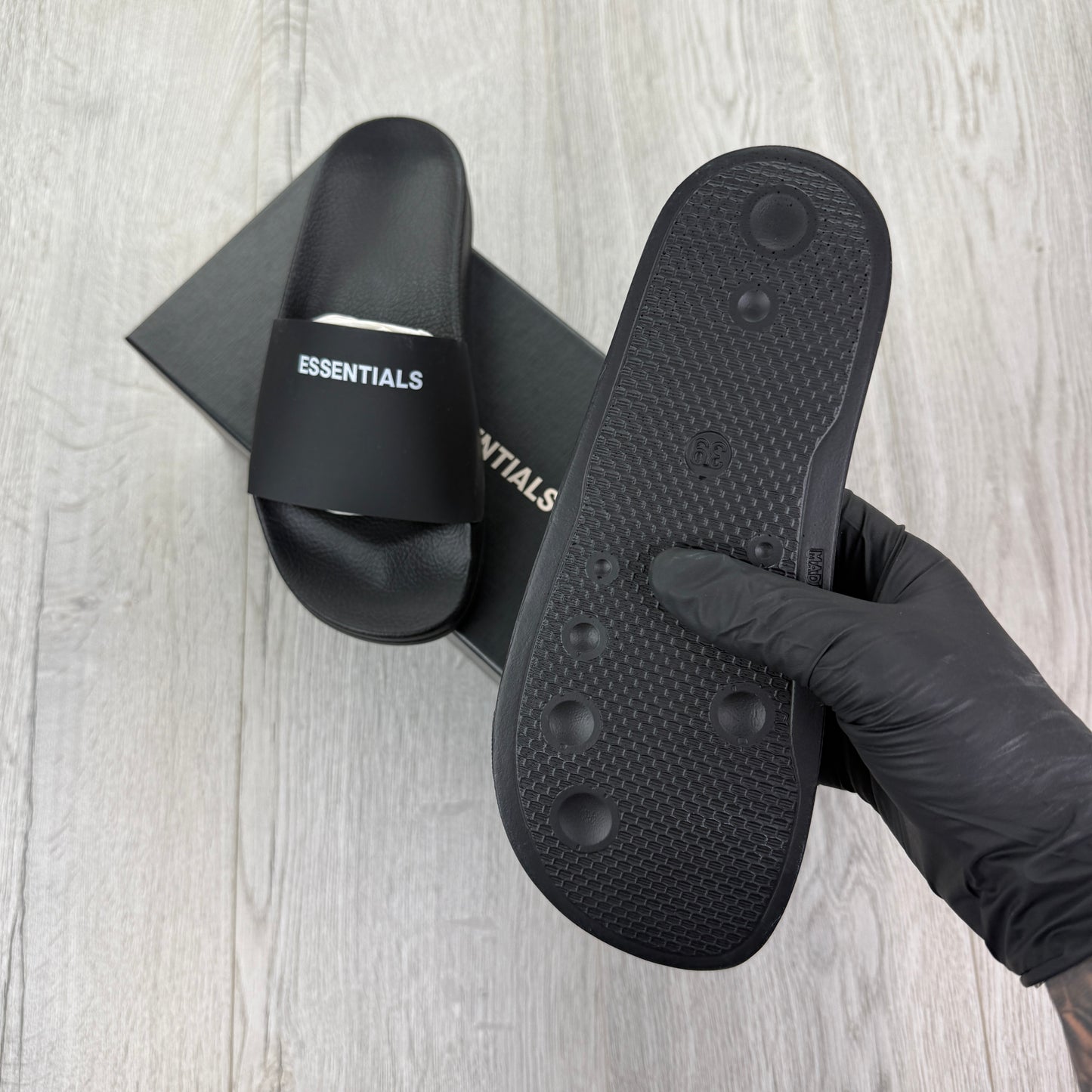 Essentials Men’s Black Sliders