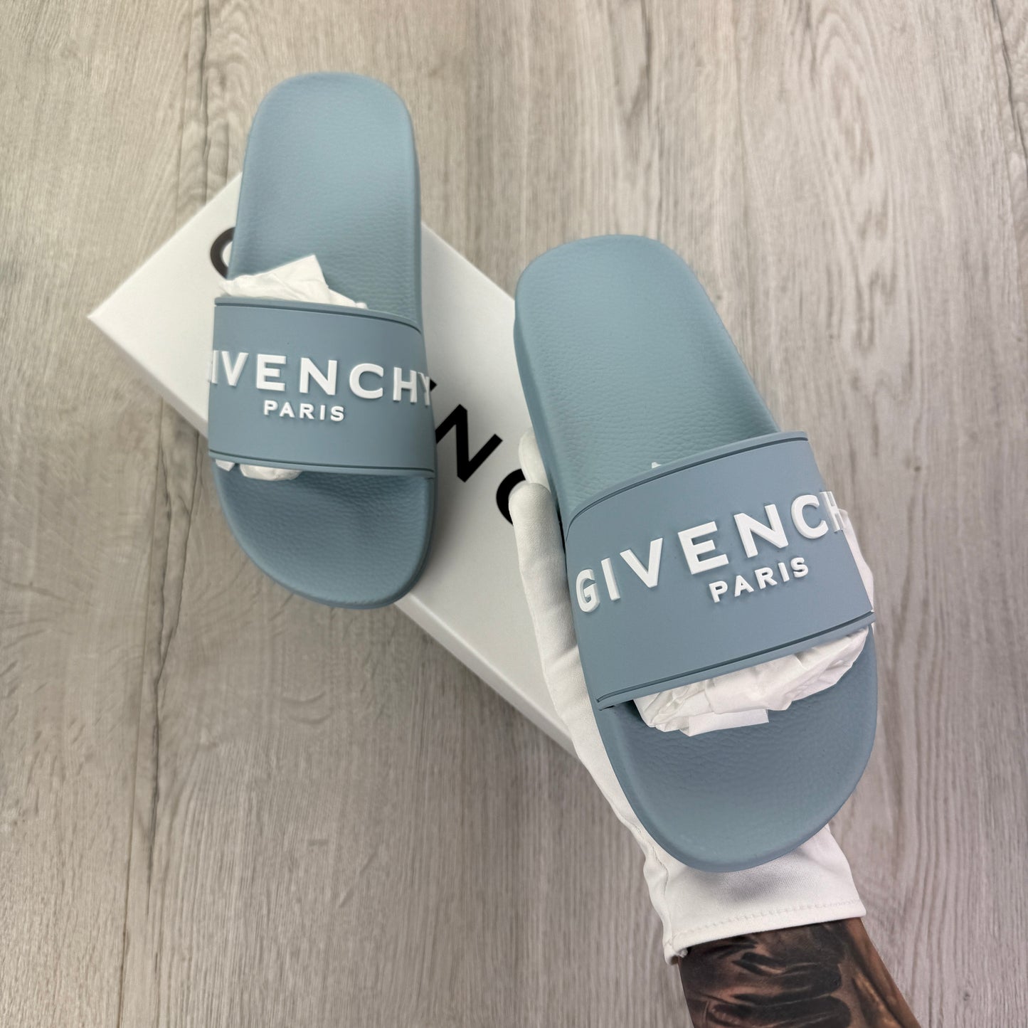 Givenchy Men’s Sky Blue Sliders