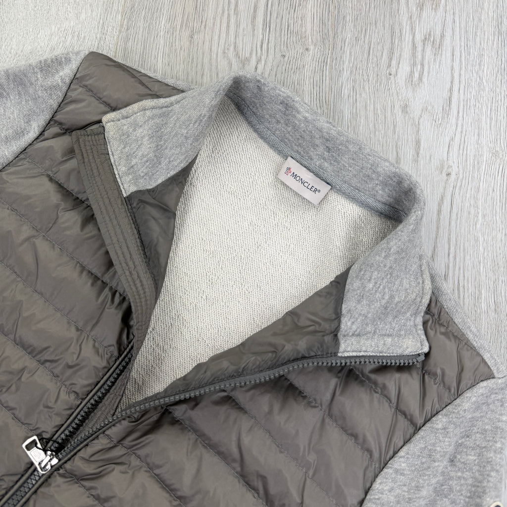 Moncler Men’s Maglia Grey Zip-up Padded Cardigan - Medium Slim