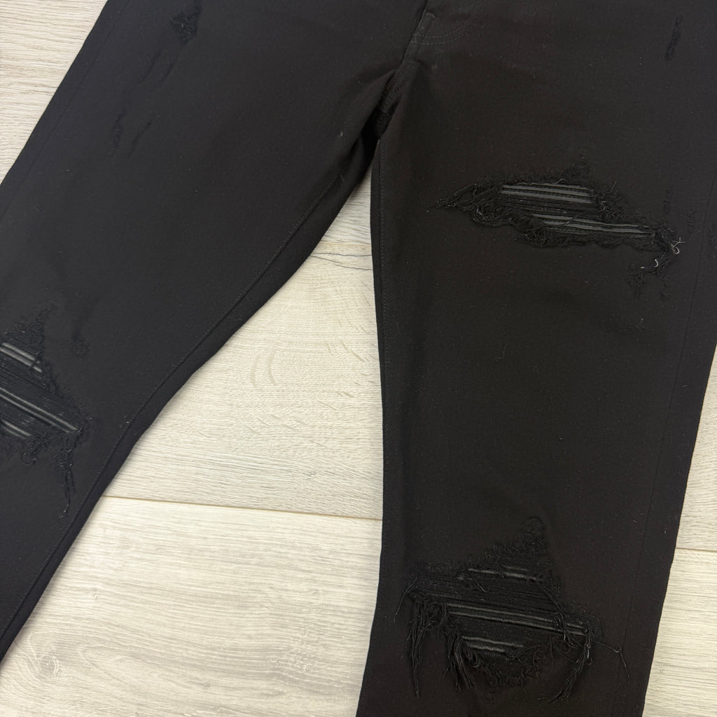 Amiri Men’s All Black Distressed Jeans - Uk 34