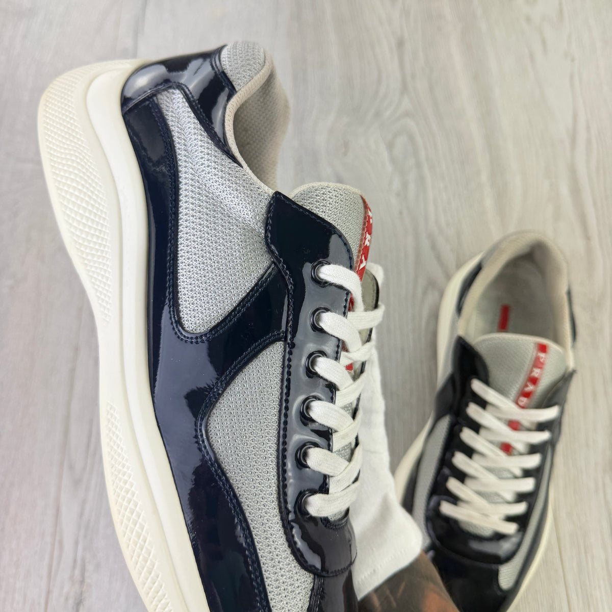 Prada Cups Dark Grey / White Trainers - Uk 11