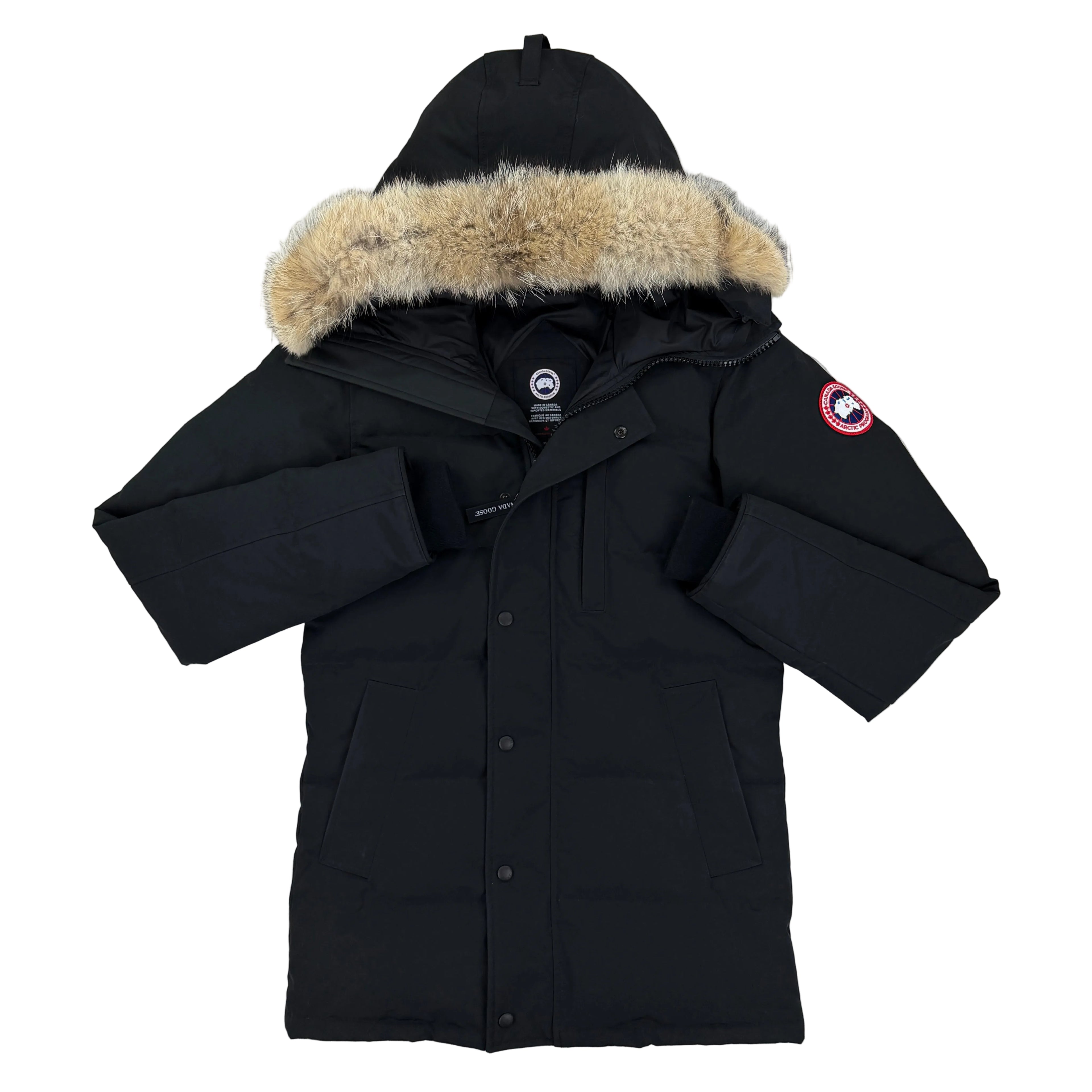 Canada Goose Men’s Black Carson Parka Jacket With Fur - XS
