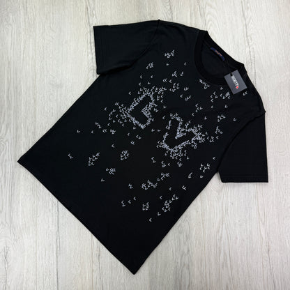 Louis Vuitton Men’s Black LV Spread Embroidered T-shirt - XL