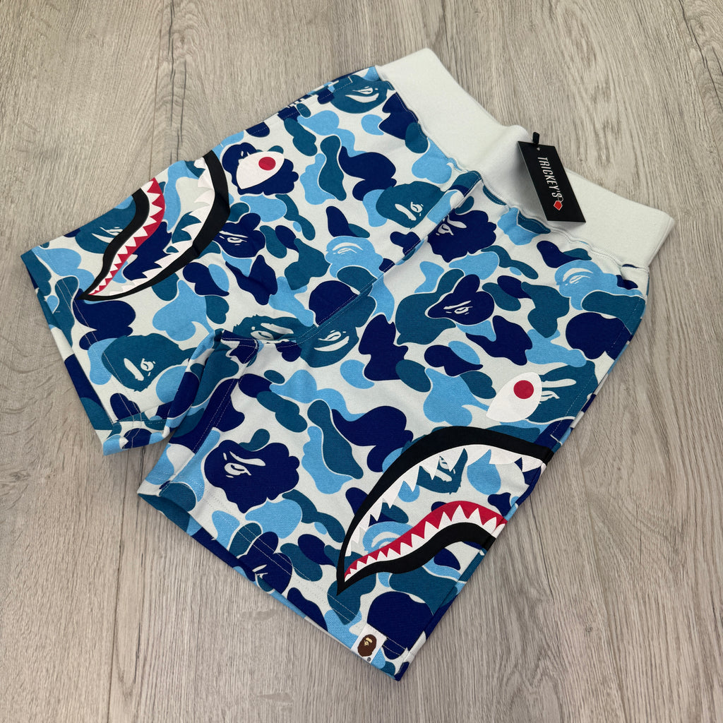 Bape Men’s Baby Blue Camo Side Shark Shorts