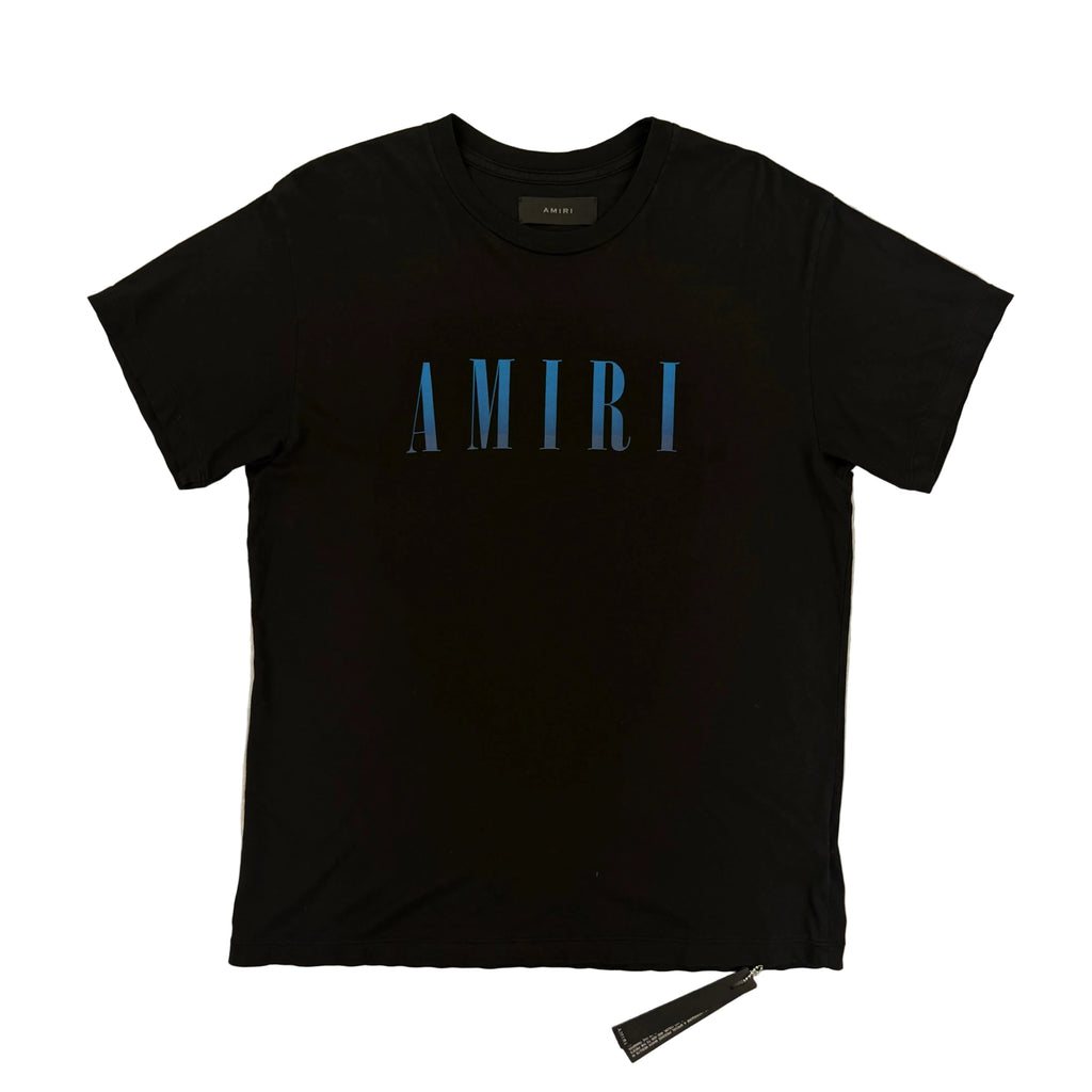 Amiri Men’s Black T-shirt Blue Logo - XS