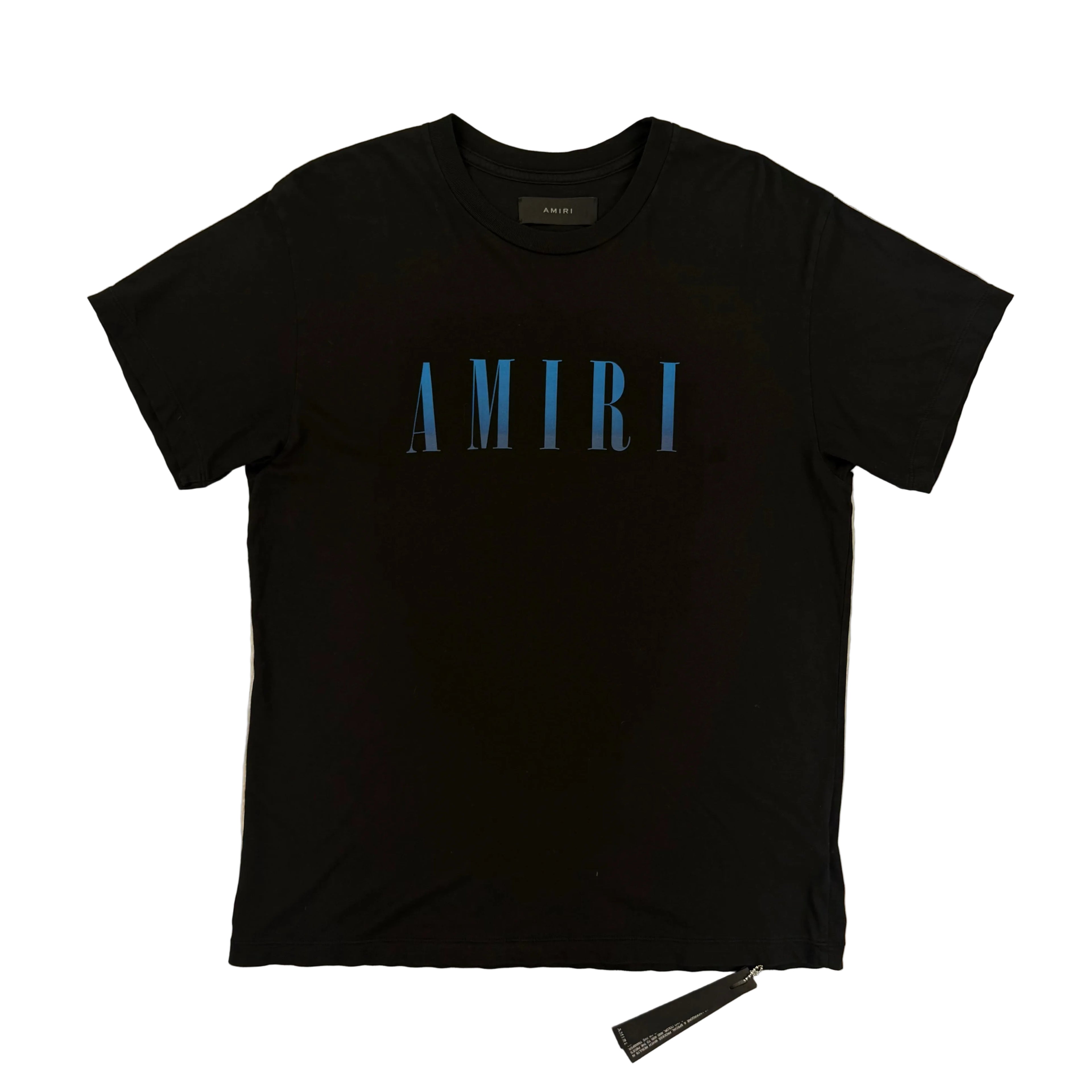 Amiri Men’s Black T-shirt Blue Logo - XS