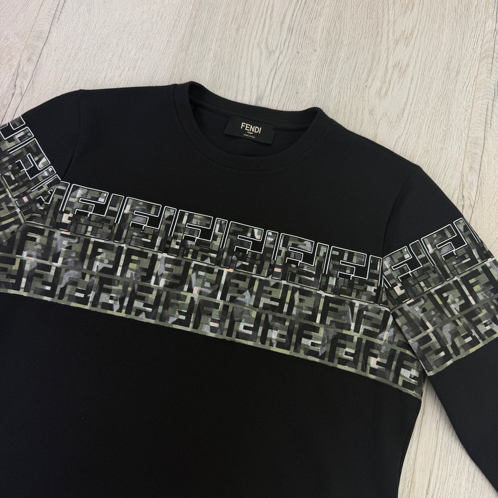 Fendi Men’s Black Crewneck Jumper - Small Slim