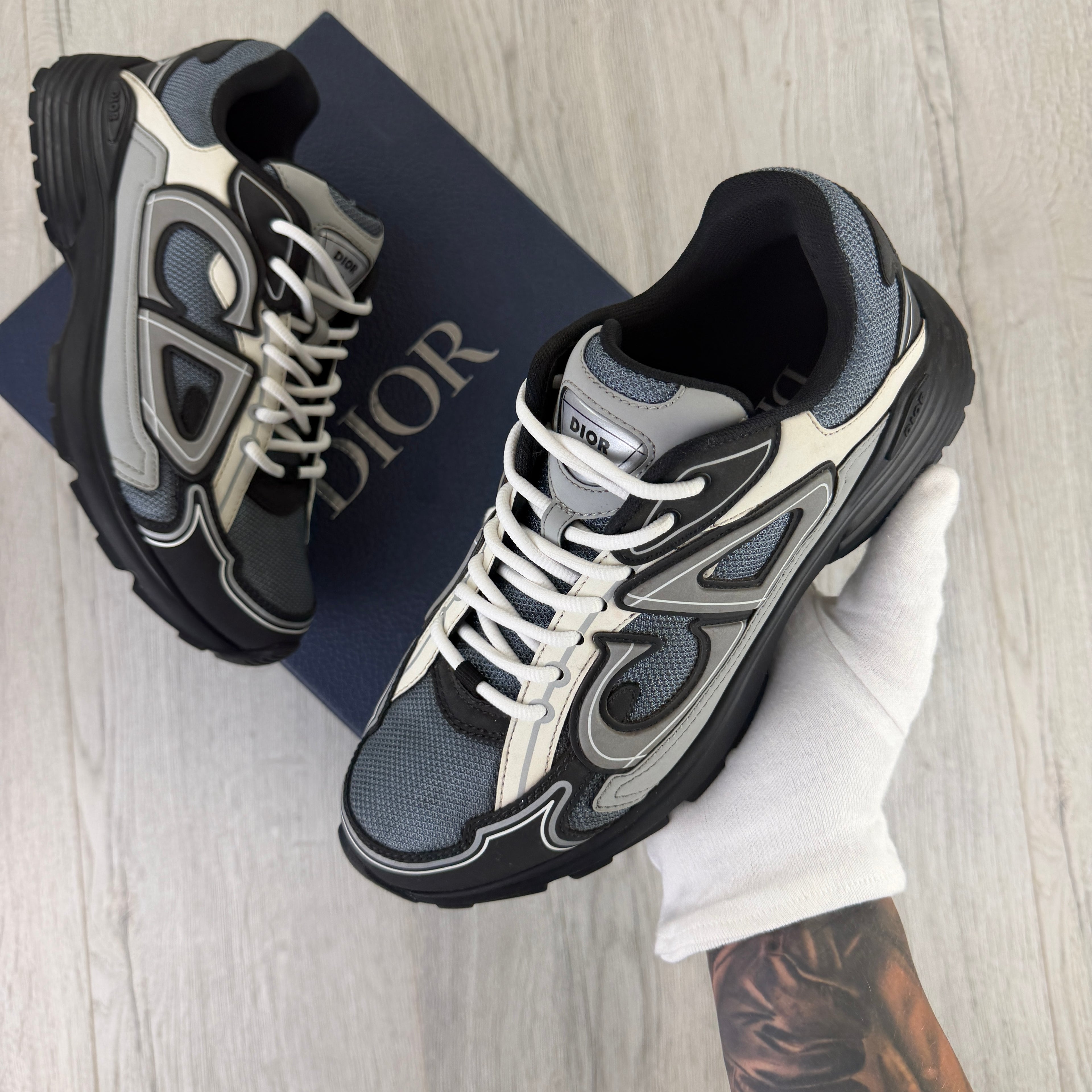 Dior B30 Men’s Blue Grey / White / Black Trainers - 41 (Uk 7)