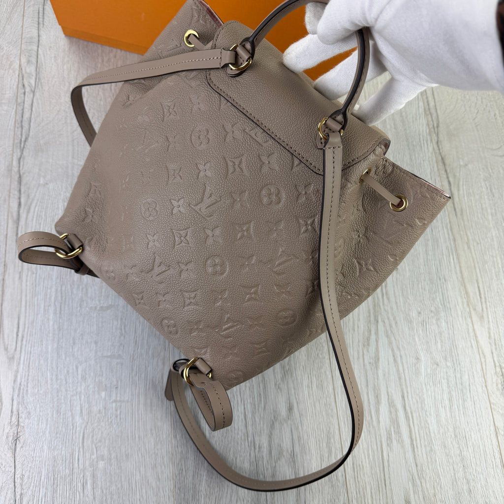 Louis Vuitton Women’s Montsouris MM in Tourtelle, Leather Backpack