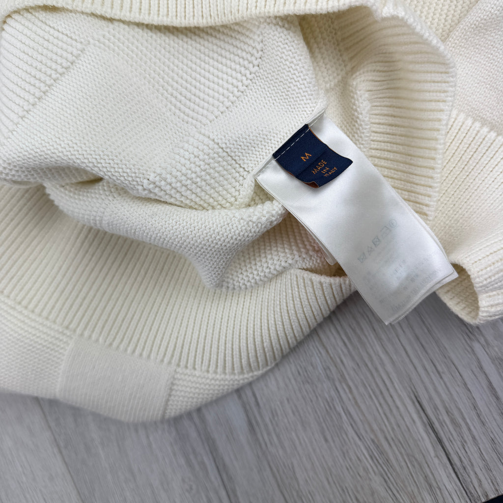 Louis Vuitton Men’s Cream Knitted Crewneck Jumper - Medium