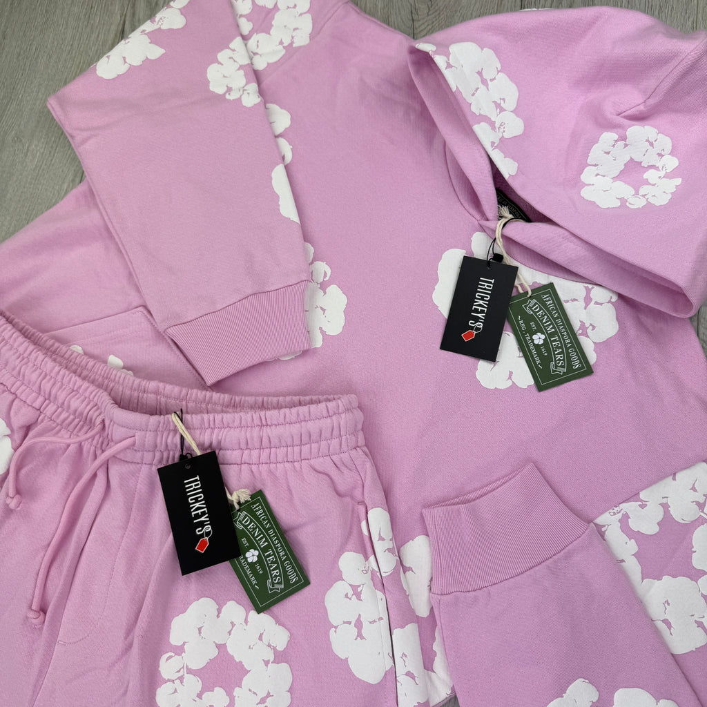 Denim Tears Men’s Pink Shorts & Hoodie Set
