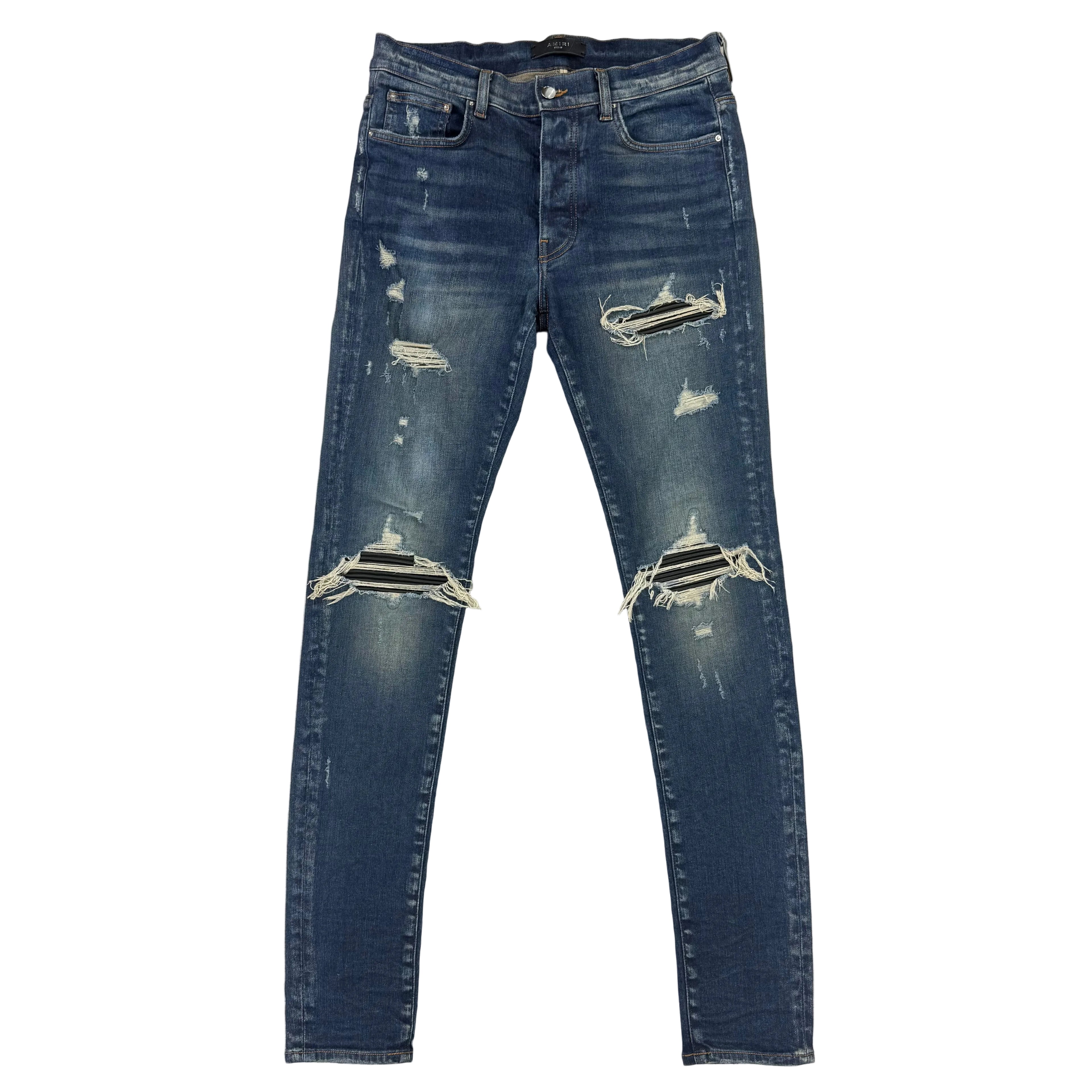 Amiri Men’s MX1 Distressed Blue Jeans