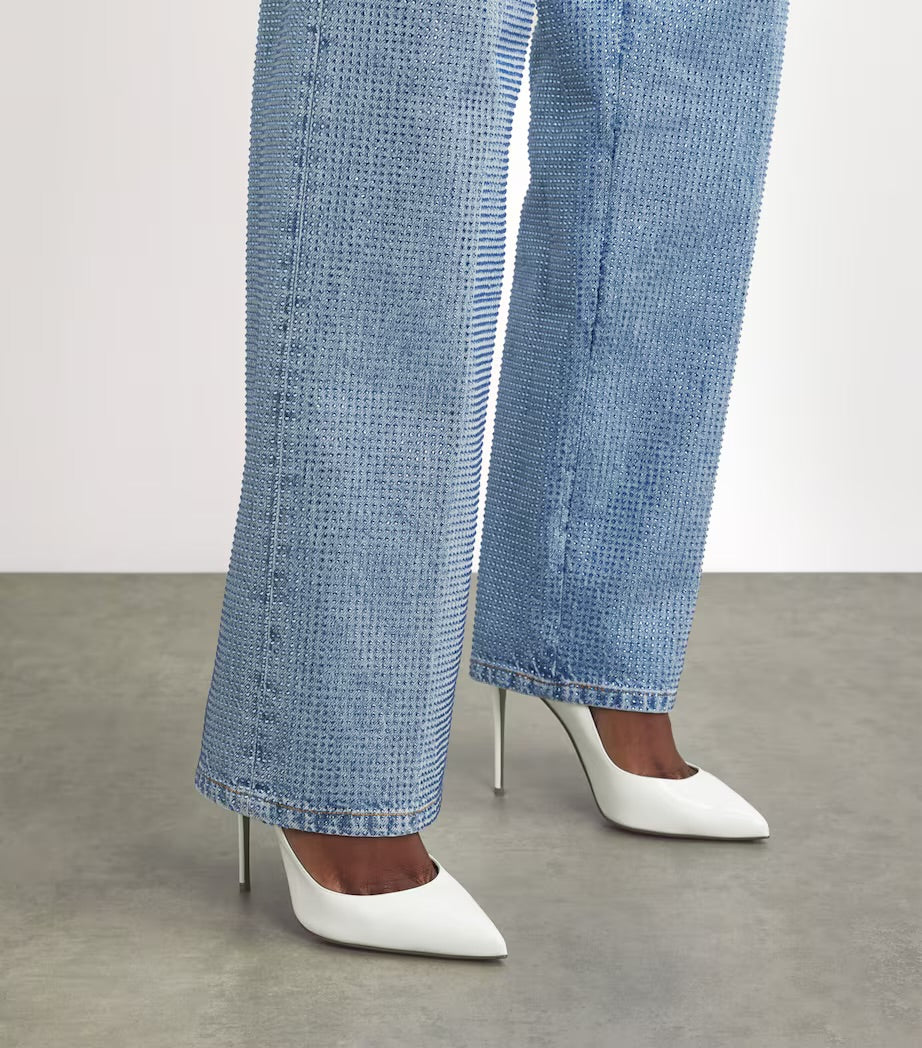 Christian Louboutin Women’s White Kate 120 Patent Leather Pumps
