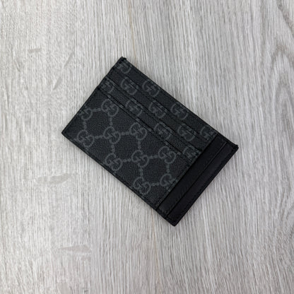 Gucci GG Interlocking Black Canvas Card Holder