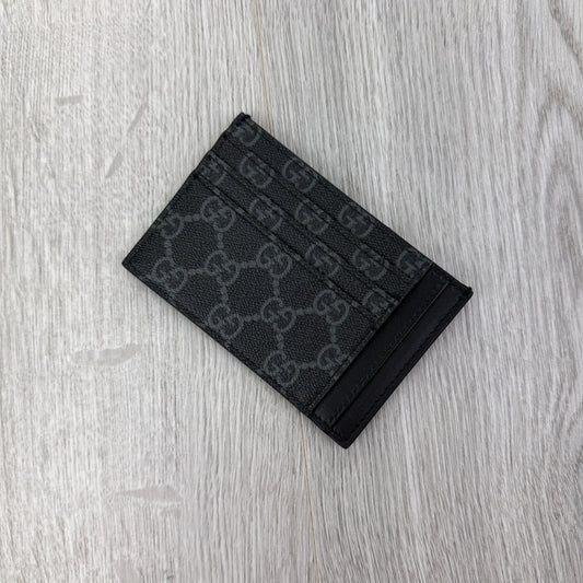 Gucci GG Interlocking Black Canvas Card Holder