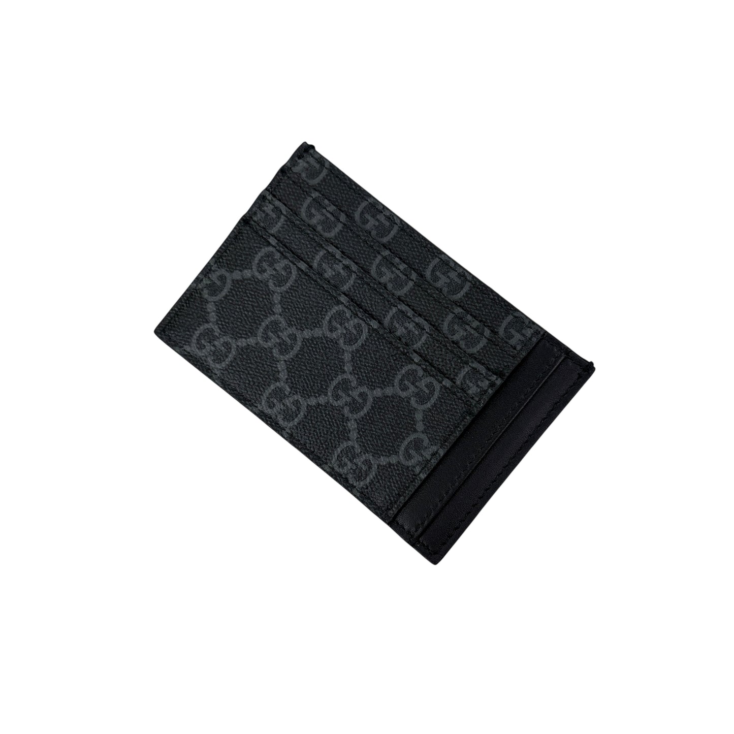 Gucci GG Interlocking Black Canvas Card Holder